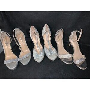 Lot of 3 Pairs Size 7.5 Women's Heels Different Designers Free Shipping